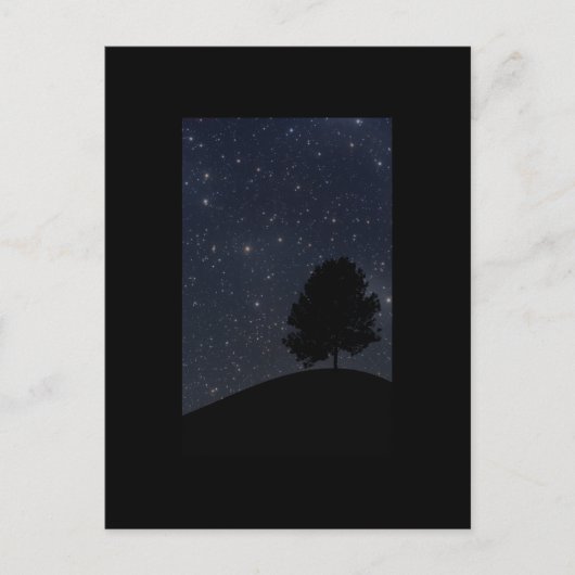 Carte Postale Arbre contre le ciel étoilé (Devant)
