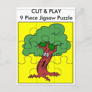 Carte Postale Arbre, COUPE & JOUER 9 pièces Jigsaw Puzzle Puzzle