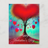 Carte Postale Arbre d'amour de la Saint-Valentin (Devant)