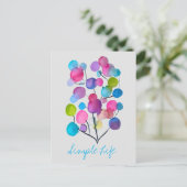 Carte Postale Arbre d'art abstrait rose mignon (Debout devant)