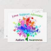 Carte Postale Arbre d'autisme dans le spectre (Devant / Derrière)