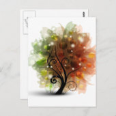 Carte Postale Arbre d'automne (Devant / Derrière)