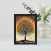 Carte Postale Arbre d'automne Art de Vacances Thanksgiving (Debout devant)