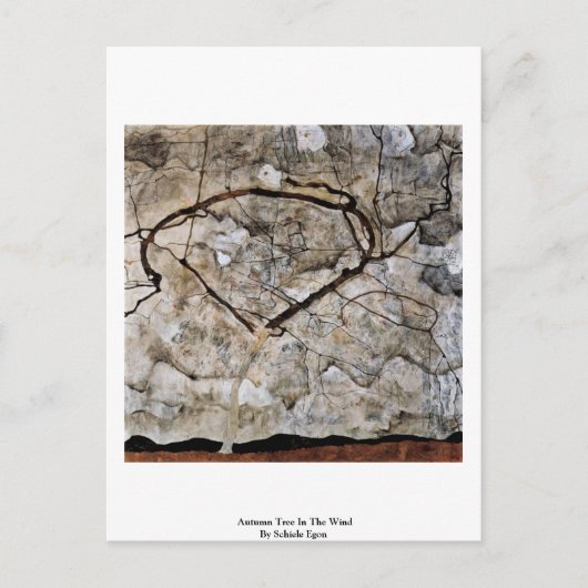 Carte Postale Arbre D'Automne Au Vent Par Schiele Egon (Devant)