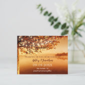 Carte Postale Arbre d'automne String Lights Lake View Enregistre (Debout devant)