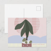 Carte Postale Arbre d'avocat Coup de Fou Geometric Muted Anniver (Devant / Derrière)