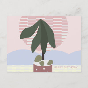 Carte Postale Arbre d'avocat Teint Geometryque Anniversaire Asso