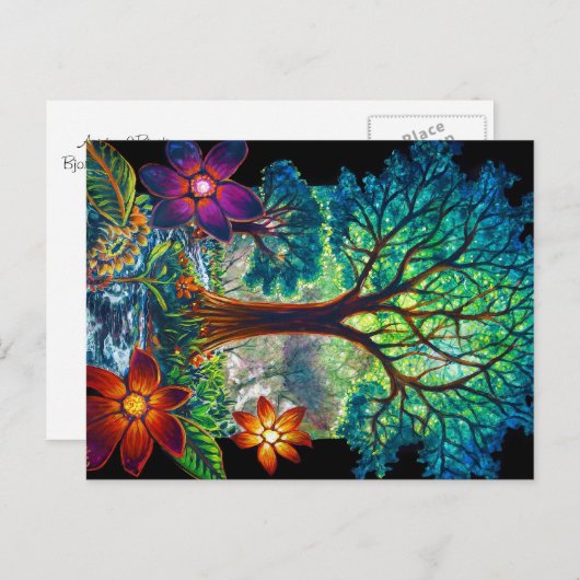 Carte Postale Arbre de 3 voeux (Devant / Derrière)