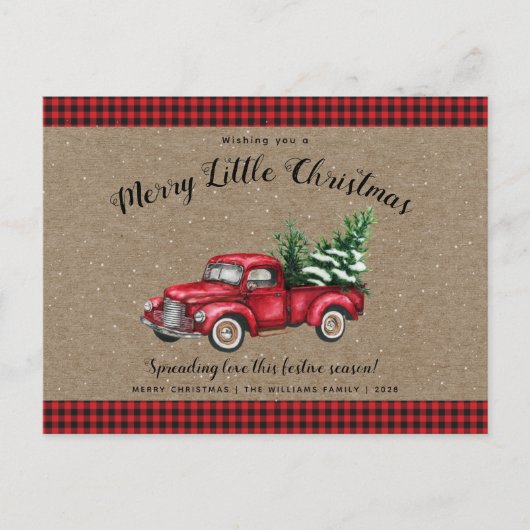 Carte Postale Arbre de camion de Noël Joyeux petit Noël (Devant)
