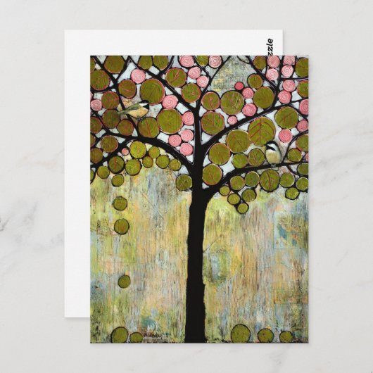 Carte postale Arbre de chickadee (Devant / Derrière)