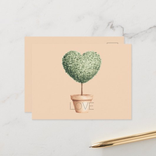 Carte Postale Arbre de coeur d'amour (Devant/Arrière en situation)