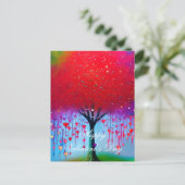 Carte Postale Arbre de coeur déchiquetant valentine (Debout devant)