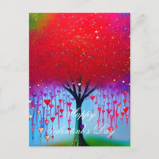 Carte Postale Arbre de coeur déchiquetant valentine (Devant)