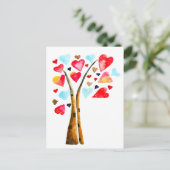 Carte Postale Arbre de coeurs capricieux valemtines (Debout devant)