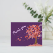 Carte Postale Arbre de coeurs mignons coeurs merci (Debout devant)