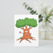 Carte Postale arbre de dessin animé heureux (Debout devant)
