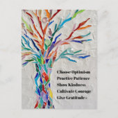 Carte Postale Arbre de devis motivationnel (Devant)