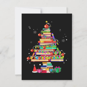 Carte Postale Arbre de la bibliothèque de Joyeux Noël