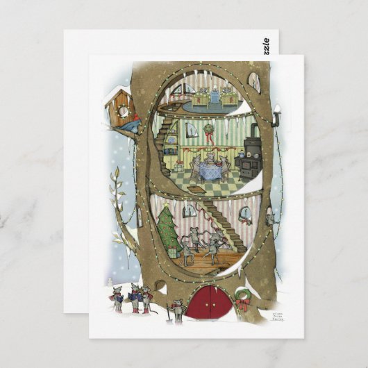 Carte postale Arbre de la souris de Noël (Devant / Derrière)