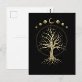 Carte Postale Arbre de Lune Spirituel Astronomie Croissant (Devant / Derrière)