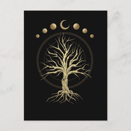 Carte Postale Arbre de Lune Spirituel Astronomie Croissant (Devant)