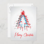 Carte postale Arbre de Noël Abstraite (Devant / Derrière)