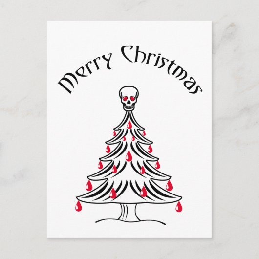 Carte Postale Arbre de Noël au crâne (Devant)