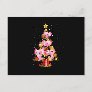 Carte Postale Arbre de Noël Axolotl Pyjama Xmas Salamandre pour