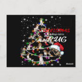 Carte Postale Arbre De Noël beagle Couvert De Lampe De Feu (Dos)