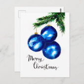 Carte Postale Arbre de Noël bleu (Devant / Derrière)