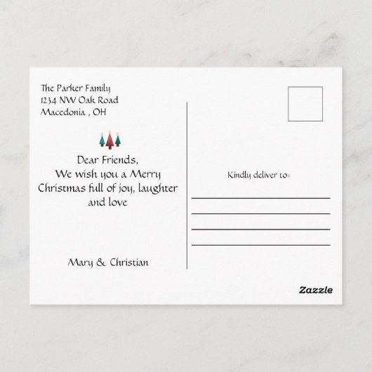 Carte Postale Arbre de Noël 'c'est la saison Noël (Dos)