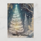 Carte Postale Arbre de Noël dans la forêt (Devant)