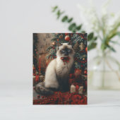 Carte Postale Arbre de Noël de Chat Balinais avec cloches Jingle (Debout devant)