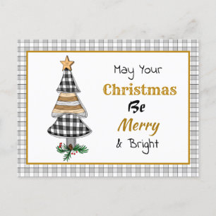 Carte Postale Arbre de Noël de la campagne Merry et Bright Ca
