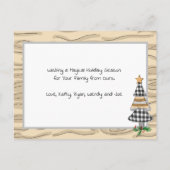 Carte Postale Arbre de Noël de la campagne | Merry et Bright Ca (Dos)