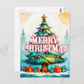 Carte Postale Arbre de Noël décoratif saisonnier (Devant / Derrière)
