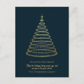 Carte Postale Arbre de Noël d'or d'entreprise Joyeuses Fêtes (Devant)