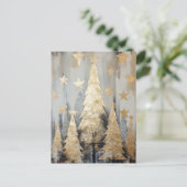 Carte Postale Arbre de Noël doré abstrait (Debout devant)