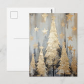 Carte Postale Arbre de Noël doré abstrait (Devant / Derrière)