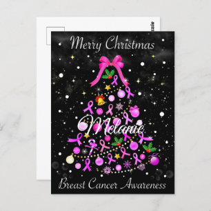 Carte Postale Arbre de Noël du cancer du sein