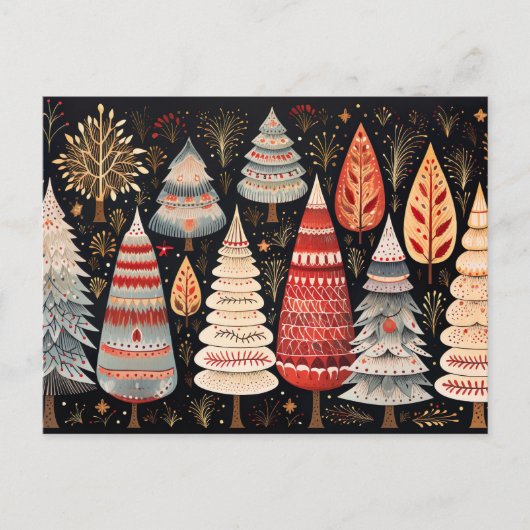 Carte Postale Arbre de Noël élégant (Devant)