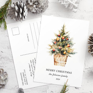 Carte Postale Arbre de Noël élégant et joyeux Non Photo