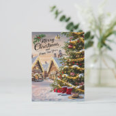 Carte Postale Arbre de Noël Enchanté sous la Neige (Debout devant)