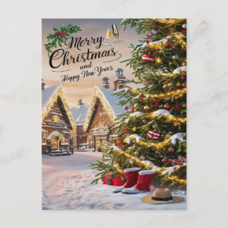 Carte Postale Arbre de Noël Enchanté sous la Neige