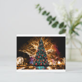 Carte Postale arbre de noël et fête des lumières (Debout devant)