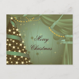 Carte postale Arbre de Noël et Rideau