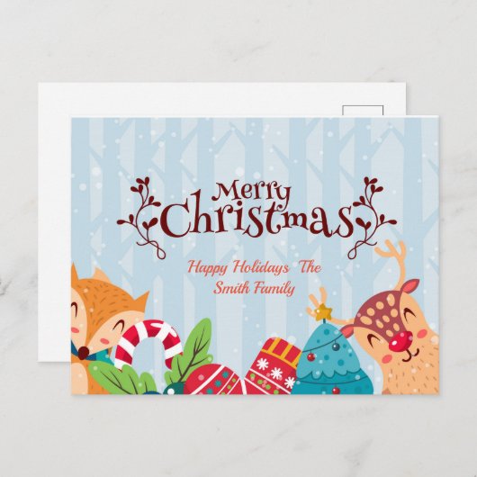 Carte Postale Arbre de Noël festif (Devant / Derrière)