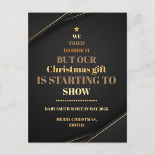 Carte Postale Arbre de Noël Grossesse Faire-part Or