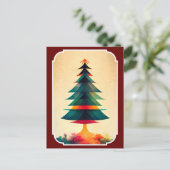 Carte Postale Arbre de Noël Joyfull Design géométrique (Debout devant)