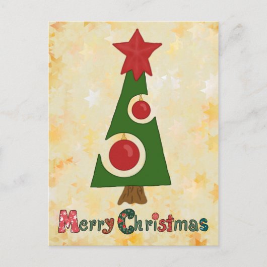 Carte Postale arbre de Noël moderne (Devant)